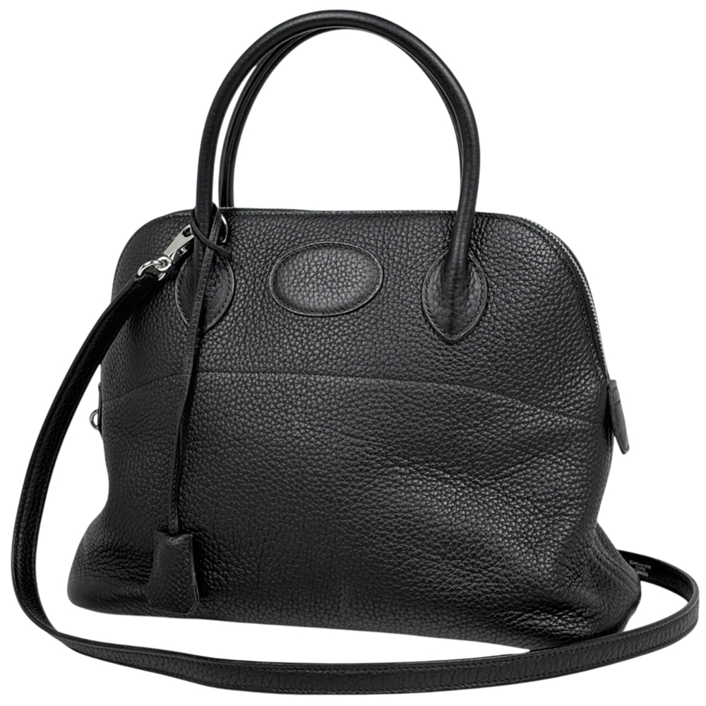 Hermes Bolide 31 Handbag, 2-Way, Togo Leather, Black, □H, Women's